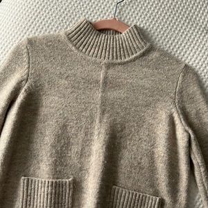 Beige Mock Neck Sweater